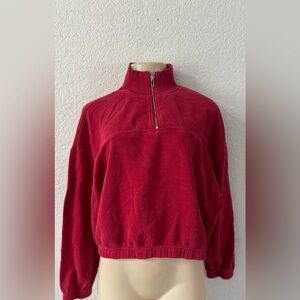 Harlow Red Turtleneck Sweater long sleeve cropped streetwear y2k